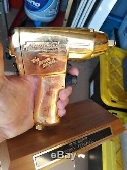 2 Gold Plated Snap-On Tools 3/8 1/2 Drive Air Impact Wrench Dealer Awards