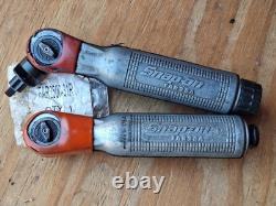 2X Snap On FAR25A 1/4 Drive Compact Pneumatic Air Ratchet, NOS Anvil Bundle