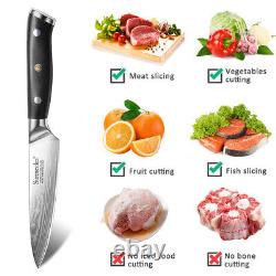 3PCS Kitchen Knife Set Japanese Santoku Knife Damascus Steel Sharp Slicer Tools