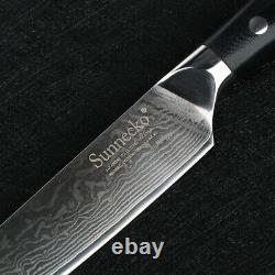 3PCS Kitchen Knife Set Japanese VG10 Damascus Steel Chef Knife Meat Cleaver Tool