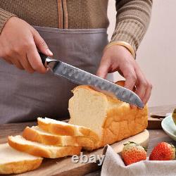 4PCS Kitchen Knives Set Chef Knife Damascus Steel Meat Cleaver Bread Slicer Tool