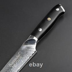 6PCS Kitchen Chef's Knife Set Damascus Steel Meat Cleaver Cooking Cutlery Tool