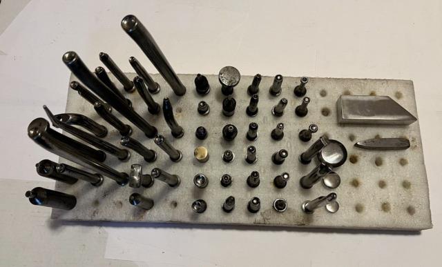 Aircraft Aviation Air Hammer Rivet Head Die Squeezer Stud Anvil Bit Set 57 Pc