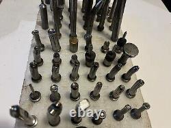 Aircraft Aviation Air Hammer Rivet Head Die Squeezer Stud Anvil Bit Set 57 pc