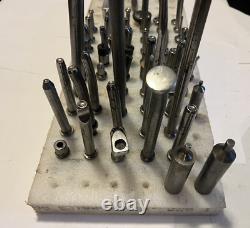 Aircraft Aviation Air Hammer Rivet Head Die Squeezer Stud Anvil Bit Set 57 pc