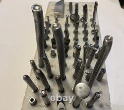 Aircraft Aviation Air Hammer Rivet Head Die Squeezer Stud Anvil Bit Set 57 pc