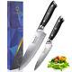 Chef Knife + Utility Knife Damascus Steel Kitchen Meat Slicer Sushi Cutlery Tool