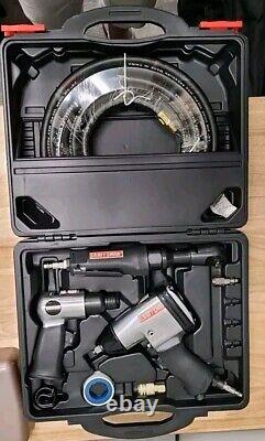 Clean Craftsman Air Mechanic Tool Kit Impact 1/2, Wrench 3/8 Hammer hose