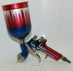 Devilbiss GTI HVLP Siphon Feed Sray Gun Limited Edition Red & Blue Flame Styling