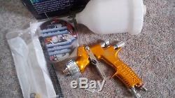Devilbiss Gti Pro Lite Gold Spray Gun (clear) Te20 Cap 1.3 Setup Boxed & Tools