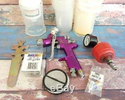 Devilbiss SRI Pro 635G 10 Spot Repair Paint Spray Gun Bundle Purple P1-P12 Bar