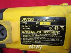 Dewalt 1/2 Drive Impact, Dw290 With 7.5 Amp Motor