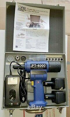 FSI PT-4000-MIL-1 Cordless Electric Rivet Gun Riveter Fastener Kit CherryMAX