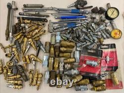 HUGE Lot of NOS & Vintage BRASS LOCKING TIRE AIR CHUCKS, Connectors Etc. M0724