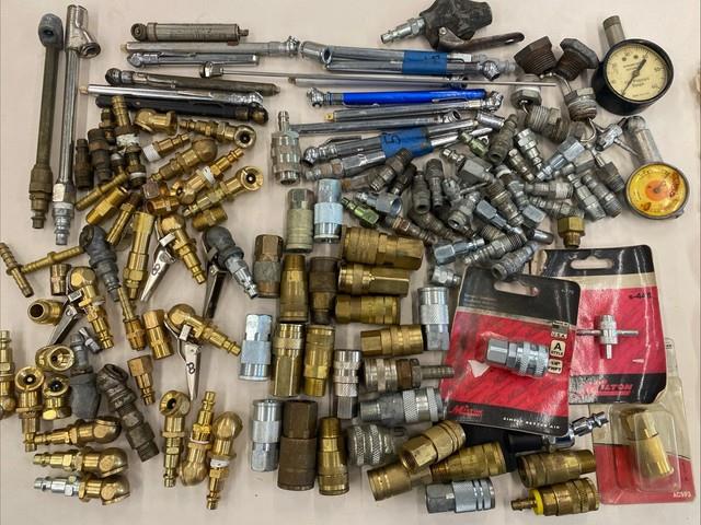 Huge Lot Of Nos & Vintage Brass Locking Tire Air Chucks, Connectors Etc. M0724