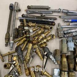 HUGE Lot of NOS & Vintage BRASS LOCKING TIRE AIR CHUCKS, Connectors Etc. M0724