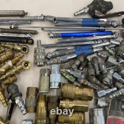 HUGE Lot of NOS & Vintage BRASS LOCKING TIRE AIR CHUCKS, Connectors Etc. M0724