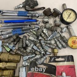 HUGE Lot of NOS & Vintage BRASS LOCKING TIRE AIR CHUCKS, Connectors Etc. M0724