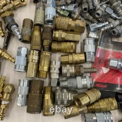 HUGE Lot of NOS & Vintage BRASS LOCKING TIRE AIR CHUCKS, Connectors Etc. M0724
