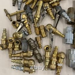 HUGE Lot of NOS & Vintage BRASS LOCKING TIRE AIR CHUCKS, Connectors Etc. M0724