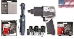 Heavy-Duty Air Impact & Ratchet Combo Set Ideal for Home & Professional Use
