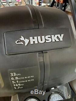 Husky 33 Gal Air Compressor 165 PSI Portable Electric Wheeled 1.7HP