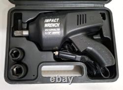 Impact Wrench Kit 1/2 Drive DC 12 Volts Car Lighter Plug In With Sockets And Case