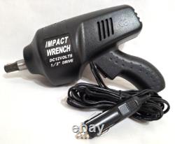 Impact Wrench Kit 1/2 Drive DC 12 Volts Car Lighter Plug In With Sockets And Case