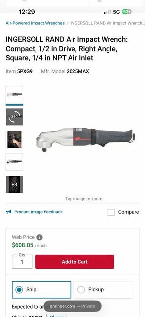 Ingersoll Rand 90 Degree Air Impact 3/8 Drive