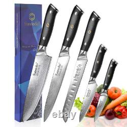 Kitchen Knife Set Chef Chopper Damascus Steel Meat Cleaver Cooking Cutlery Tool