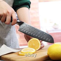Kitchen Knife Set Damascus Steel Santoku Knife Meat Cleaver Salmon Slicer Tool