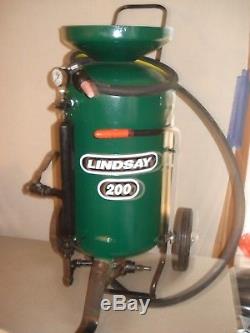 LINDSAY 200 Abrasive Commercial Sandblast Pot Pressure Sand Blaster Hose /Wheel