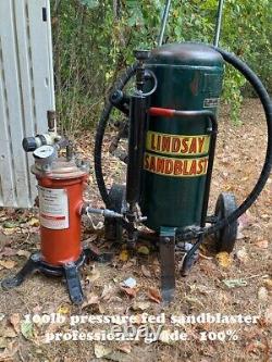 LINDSAY PRO Pressure Fed Abrasive Sand Blaster, 100 Lb. Cap & OTHER BLAST EQUIP