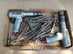 Lot of 2 Snap On PH3050 Pneumatic Air-Hammer Bundle with Chisels Bits