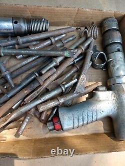 Lot of 2 Snap On PH3050 Pneumatic Air-Hammer Bundle with Chisels Bits