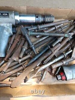 Lot of 2 Snap On PH3050 Pneumatic Air-Hammer Bundle with Chisels Bits