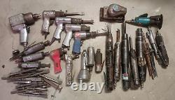 Lot of 22 Pneumatic Air Power Tools For Parts or Repair Impact Drill Grinder