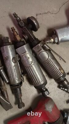 Lot of 22 Pneumatic Air Power Tools For Parts or Repair Impact Drill Grinder