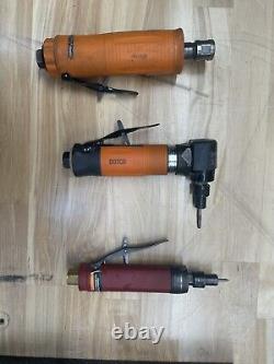Lot of 3 Die Grinders, Dotco 90 Degree 12k, Dotco Straight, Chicago Pneumatic 40k