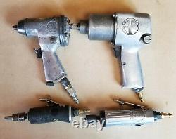 Lot of 4 Central Pneumatic, Astro Pneumatic Impact Wrenches, Air Guns 1/2, 3/8