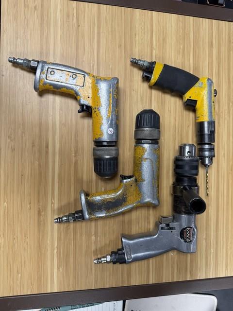 Lot Of Four Pneumatic Drill Aircraft Tools For Use Read Description