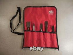 MAC TOOLS Air Hammer 5 Piece Chisel Bit Set withRed Pouch AHBK5P CLEAN