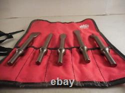 MAC TOOLS Air Hammer 5 Piece Chisel Bit Set withRed Pouch AHBK5P CLEAN