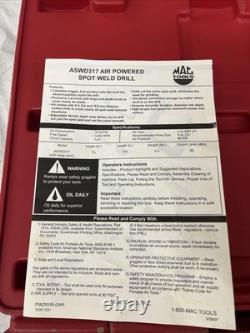 MAC Tools ASWD317 Air Powered Spot Weld Drill Auto Collision Autobody Repair