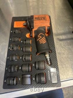 MATCO 1/2 DRIVE STUBBY PNEUMATIC IMPACT WRENCH Orange WithSOCKETS