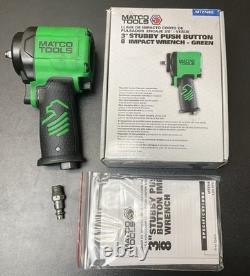MATCO MT2748 3/8 Drive Stubby Air Impact Wrench Green Pneumatic Tool