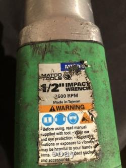 Matco Tools 1/2 Drive Pneumatic Air Impact Wrench Green MT2769G