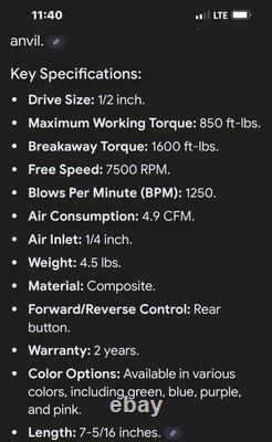 Matco Tools MT2769 1/2 Drive High Power Impact- PLEASE READ DESCRIPTION Matco Tools MT2769 1/2 Drive High Power Impact- PLEASE READ DESCRIPTION