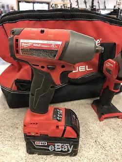 Milwaukee M18 Cordless 1/2 and 3/8 Drive Impact Wrench Combo Kit 1 Battery