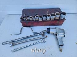 Milwaukee Pneumatic Impact Wrench 3/4 DR with BONNEY 3/4, 1/2 DR. SAE Sockets